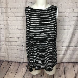 Kim Rogers black & white striped tank top size M